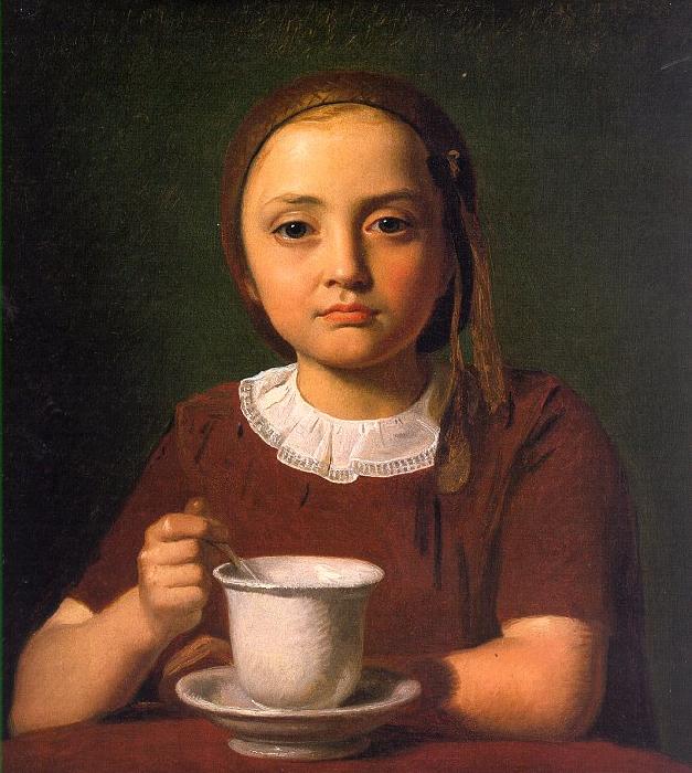 Constantin Hansen Little Girl with a Cup